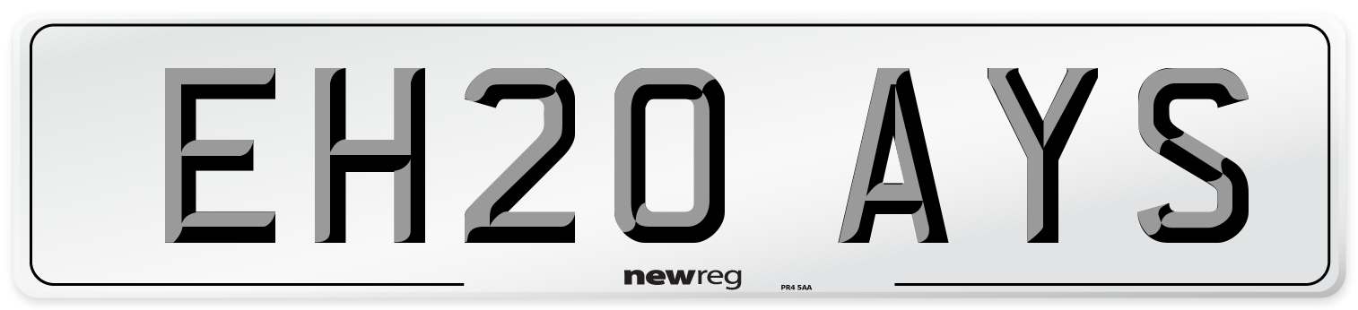 EH20 AYS Number Plate from New Reg